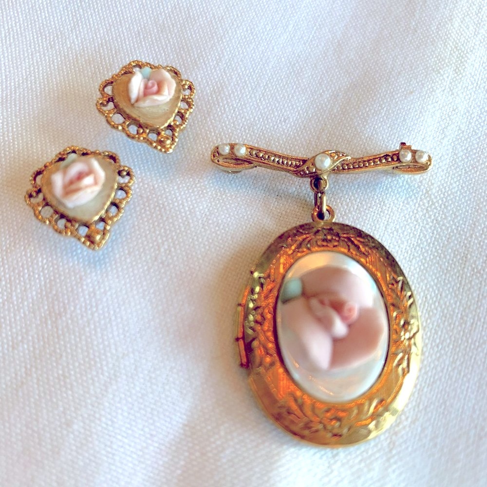 Dainty Earrings and Locket